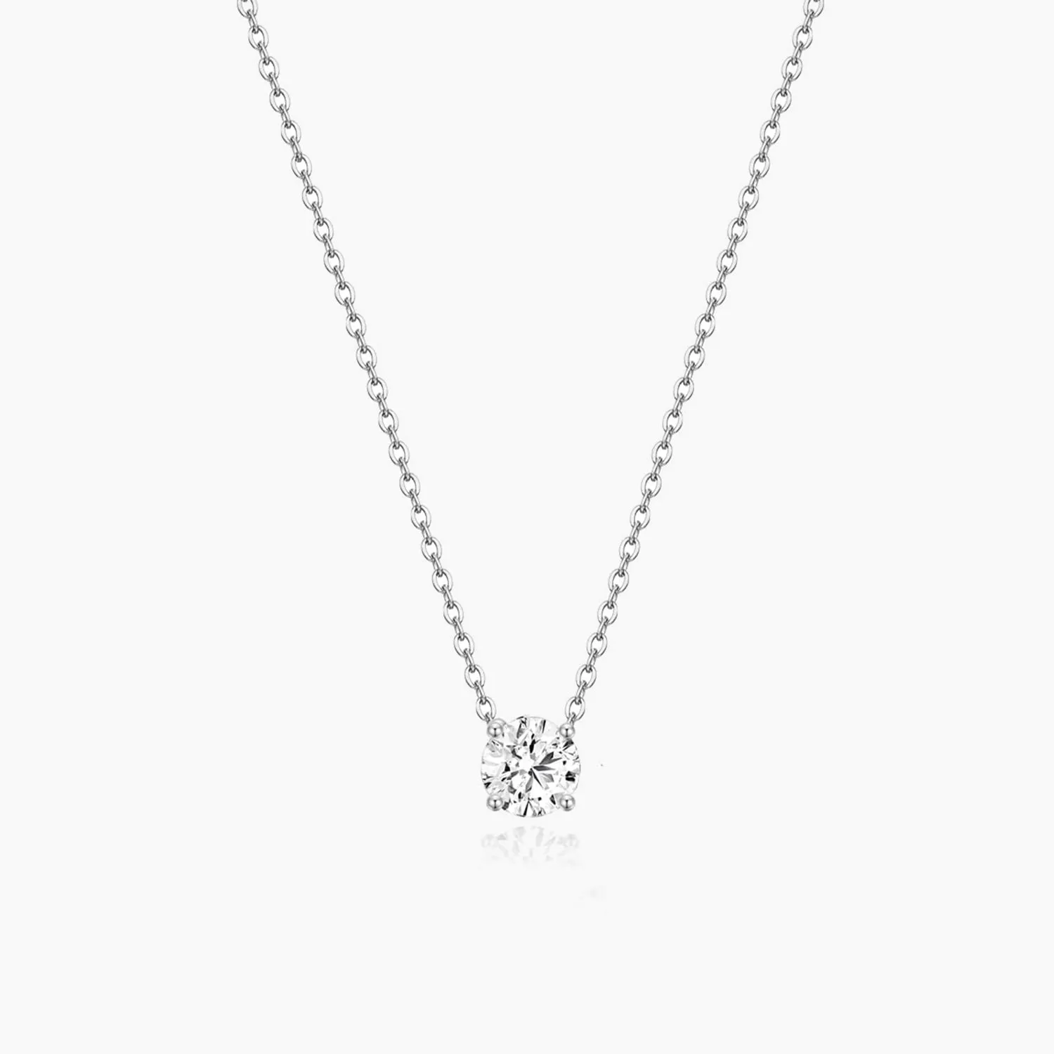 0.5CT Cubic Zirconia Solitaire Necklace Forever Item Street Style