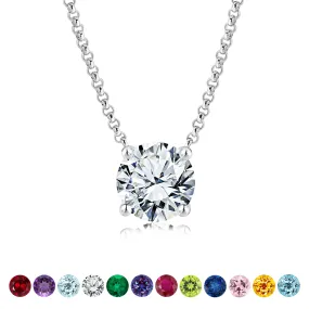 1 Carat Round Cut Real Moissanite Solitaire Pendant Necklace in 18k White Gold Over Silver Luxury Touch Contemporary accessory