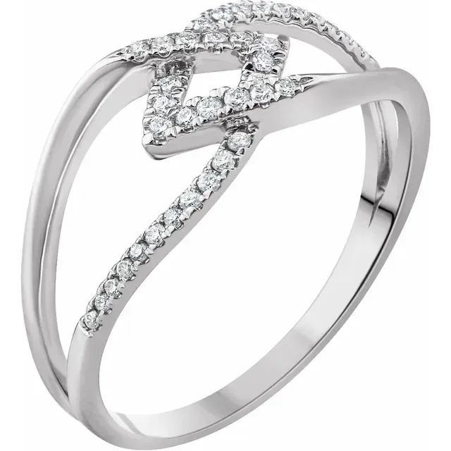 All Season 10K White 1/6 CTW Diamond Negative Space Ring