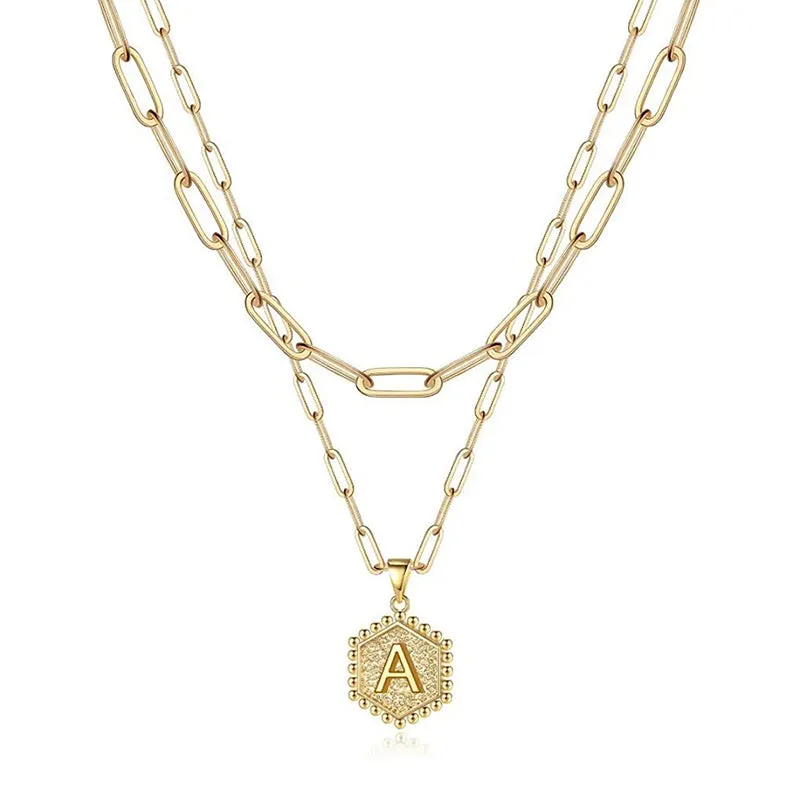 Simple Elegance 14K Gold Plated Paper Clip Chain Simple and Delicate Layered Initial Necklace