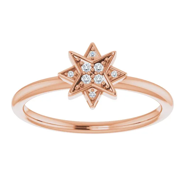 14K Rose .04 CTW Diamond Star Ring Comfortable item
