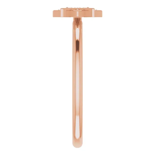 14K Rose .04 CTW Diamond Star Ring Artistic Look