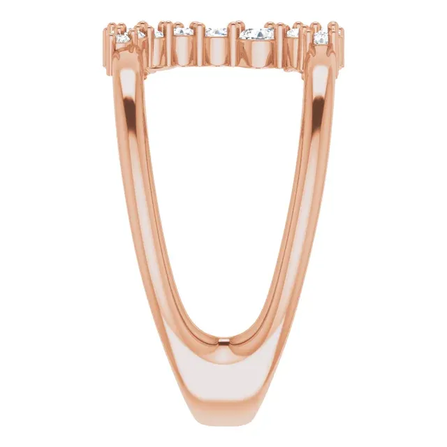 Heat resistant Wedding Keepsake 14K Rose 1/3 CTW Diamond Negative Space Ring