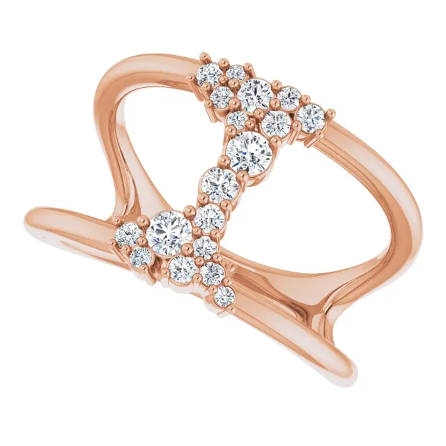 Physical Store 14K Rose 1/3 CTW Diamond Negative Space Ring