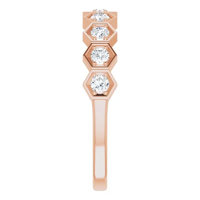 Classic Piece Non Stretch 14K Rose 1/3 CTW Diamond Stackable Ring