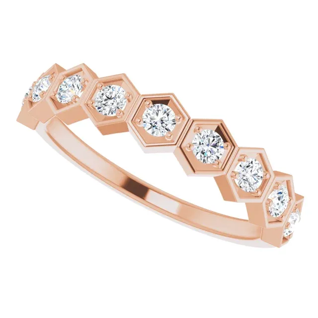 Cool Look 14K Rose 1/3 CTW Diamond Stackable Ring