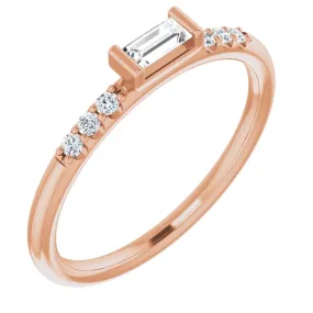 14K Rose 1/5 CTW Diamond Stackable Accented Ring Romantic Occasion HighEnd Gift