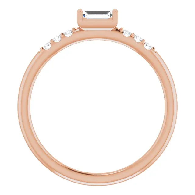 14K Rose 1/5 CTW Diamond Stackable Accented Ring Romantic Art