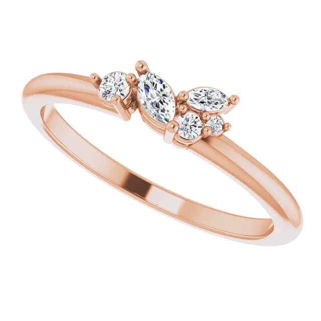 14K Rose 1/6 CTW Diamond Stackable Ring Budget Statement