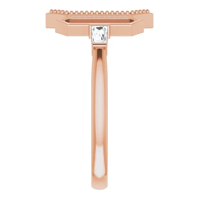 14K Rose 1/8 CTW Diamond Geometric Ring Evening Look Everyday Accessory