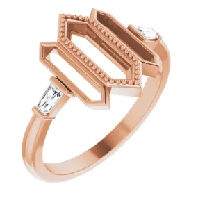 Modern Classic 14K Rose 1/8 CTW Diamond Geometric Ring
