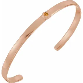 14K Rose Citrine Cuff 6" Bracelet Reliable Blends Staple Piece