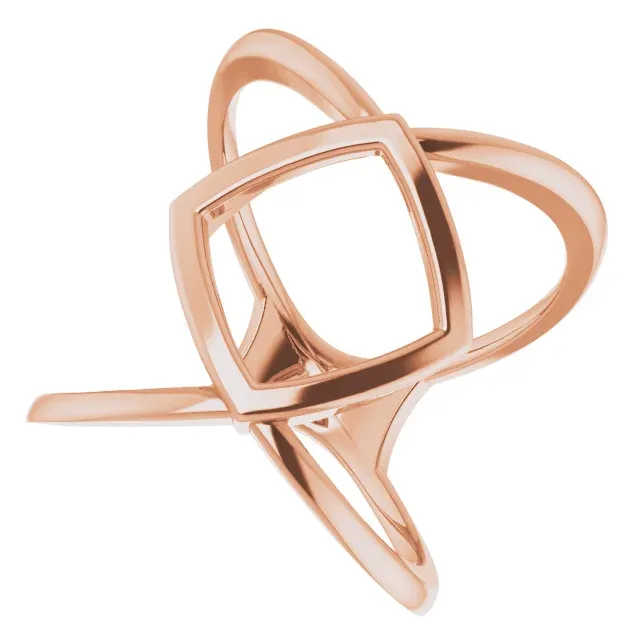 Minimalist Style 14K Rose Freeform Ring