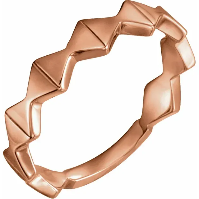 14K Rose Geometric Ring Creative Accent