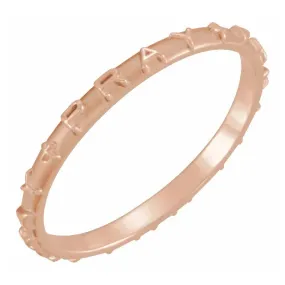 Luxury Structure 14K Rose Pray Ring Size 6