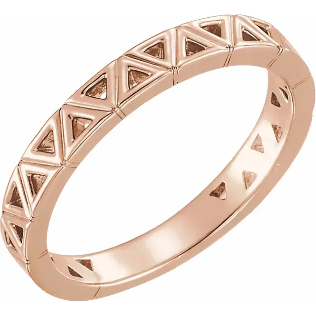Shiny Jewelry Durable piece 14K Rose Stackable Geometric Ring