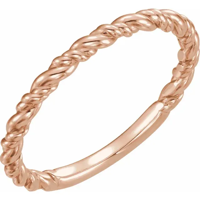 14K Rose Stackable Rope Ring Budget Craft
