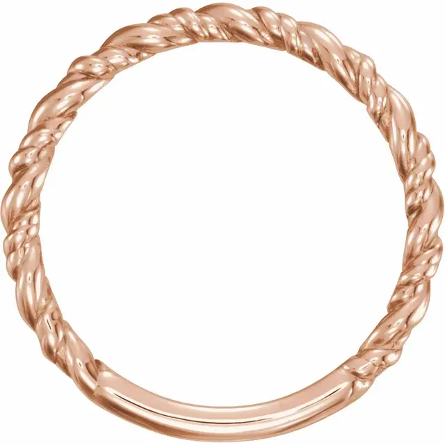 Refined Outline 14K Rose Stackable Rope Ring