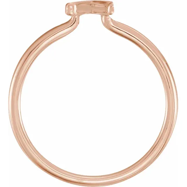 Urban Style Graceful Gift 14K Rose Wishbone Ring