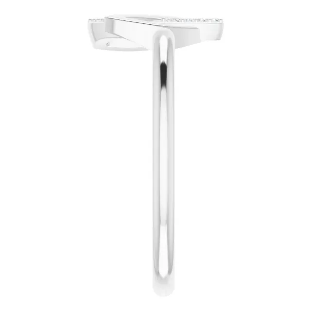 Warranty Included Glamorous Embellishment 14K White .05 CTW Diamond Double Leaf Ring