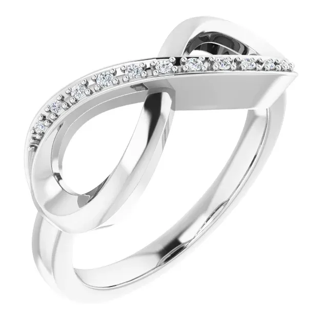 Excellent Craft Gentle Design 14K White .05 CTW Diamond Infinity-Inspired Ring
