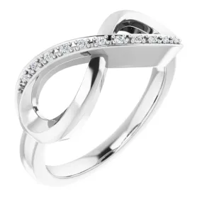 Excellent Craft Gentle Design 14K White .05 CTW Diamond Infinity-Inspired Ring