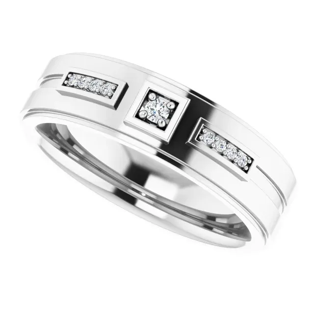 Perfect Present Couple Matching 14K White .06 CTW Diamond Men's Ring
