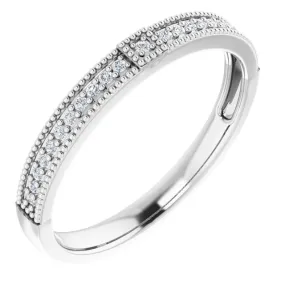 Hypoallergenic Accessory 14K White .07 CTW Diamond Stackable Ring