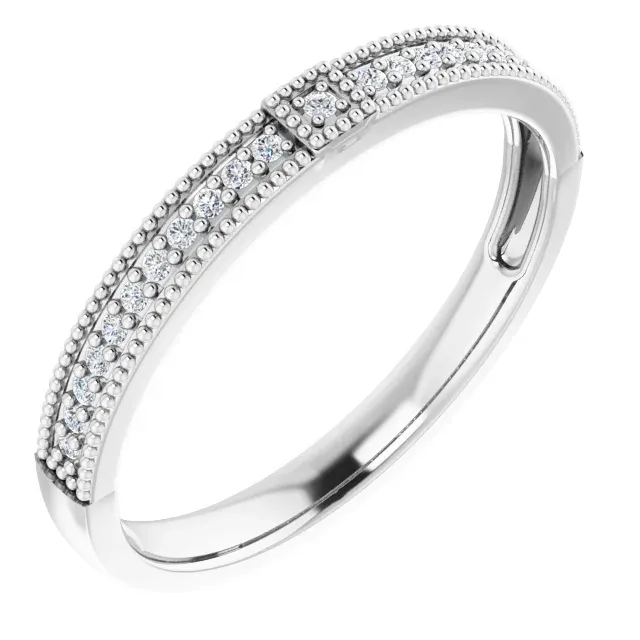 Hypoallergenic Accessory 14K White .07 CTW Diamond Stackable Ring