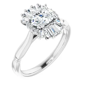 14K White 1 CTW Diamond Halo-Style Ring Easy Design Layering Essential