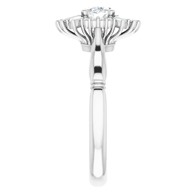 14K White 1 CTW Diamond Halo-Style Ring Prototype Model Trendy Edge