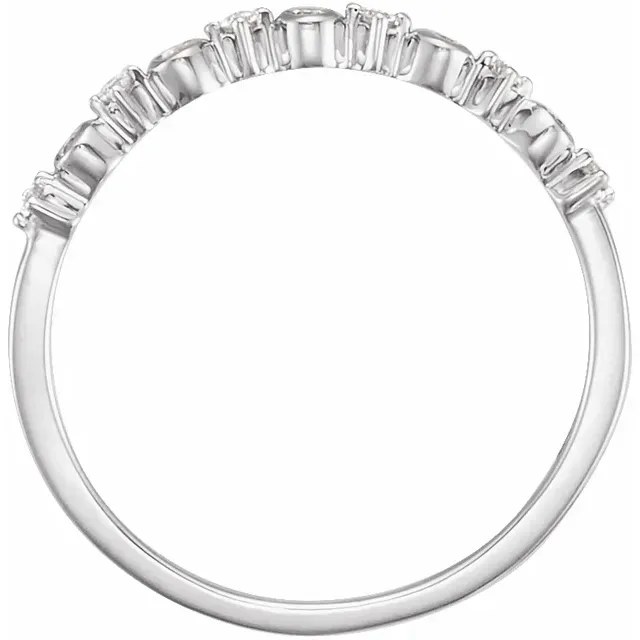 14K White 1/10 CTW Diamond Ring Stylish charm