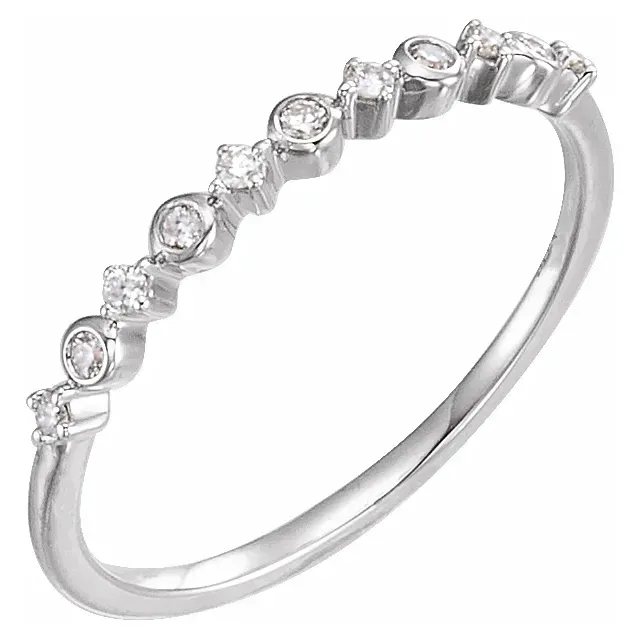 Polished Geometry 14K White 1/10 CTW Diamond Ring