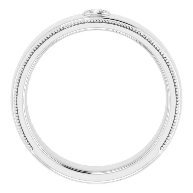 14K White 1/10 CTW Men's Diamond Ring for all ages Contemporary Bauble