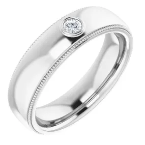 Sentimental Piece Comfortable Wear 14K White 1/10 CTW Men's Diamond Ring