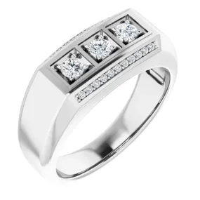 Chic Object Affordable Jewelry 14K White 1/2 CTW Diamond Men's Ring