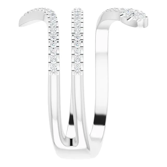 Immediate Use Gift Pack 14K White 1/3 CTW Diamond Snake Ring