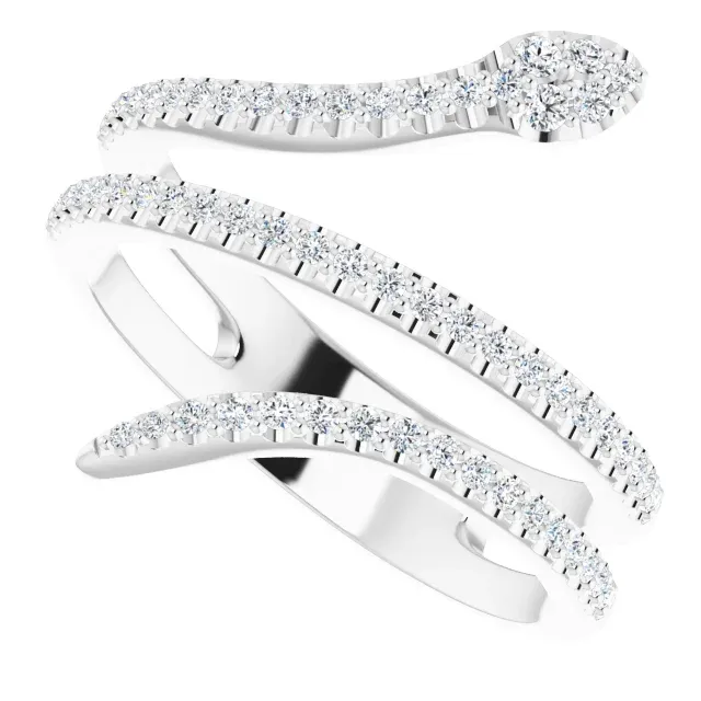 Timeless Item Design innovation 14K White 1/3 CTW Diamond Snake Ring