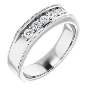 14K White 1/3 CTW Men's Diamond Ring Memorable Gift