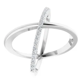 14K White 1/4 CTW Diamond Criss Cross Diamond Ring Classic Design Superior Style