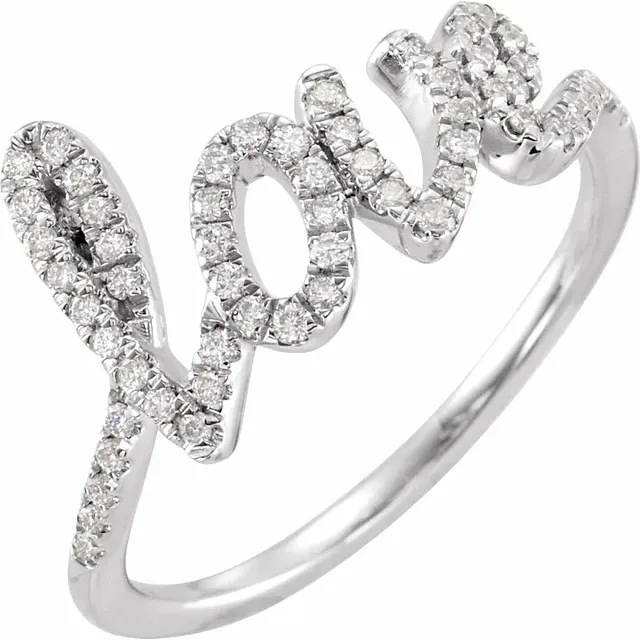 Classic Craft High-End Article 14K White 1/4 CTW Diamond Love Ring