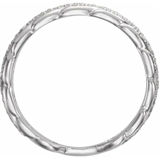 Past Inspired Non Stretch 14K White 1/4 CTW Diamond Stackable Chain Link Ring