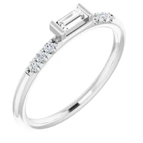 Birthday Surprise Bright Finish 14K White 1/5 CTW Diamond Stackable Accented Ring