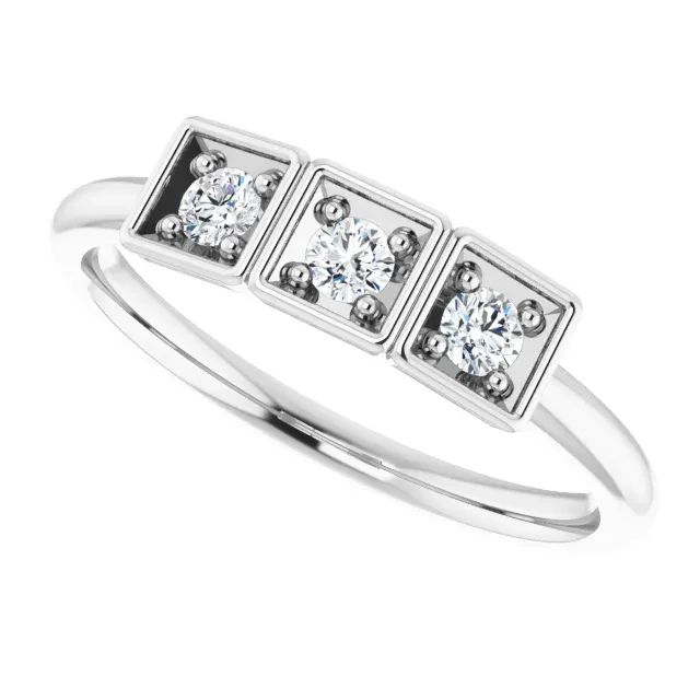 Minimalist Item Ornate Sign 14K White 1/5 CTW Stackable Ring