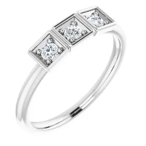 Classic Style 14K White 1/5 CTW Stackable Ring
