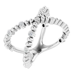 Glamorous Craft 14K White 1/6 CTW Diamond Beaded Negative Space Ring