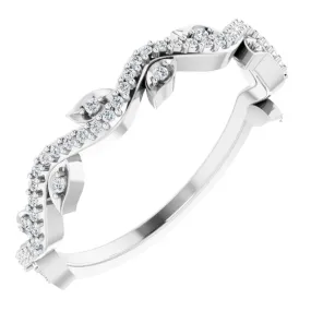 Office Accent 14K White 1/6 CTW Diamond Leaf Ring