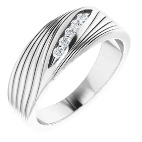 Sentimental Expression 14K White 1/6 CTW Diamond Men's Ring