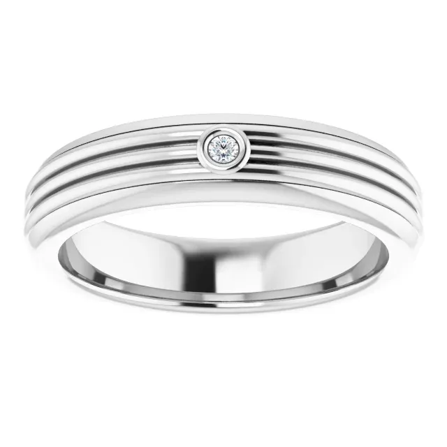 Creative Ornament 14K White 1.7 mm Round .025 CTW Diamond Men's Ring