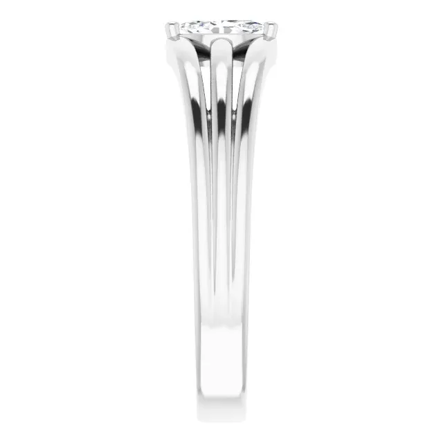 High-End Item 14K White 1/8 CT Diamond Geometric Ring